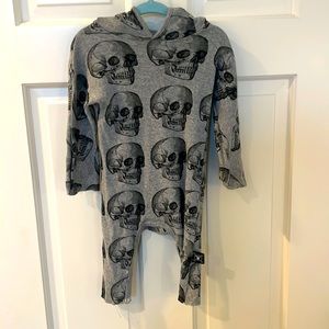 Halloween Skull Baby Hooded One Piece by Nununu, 6-12M